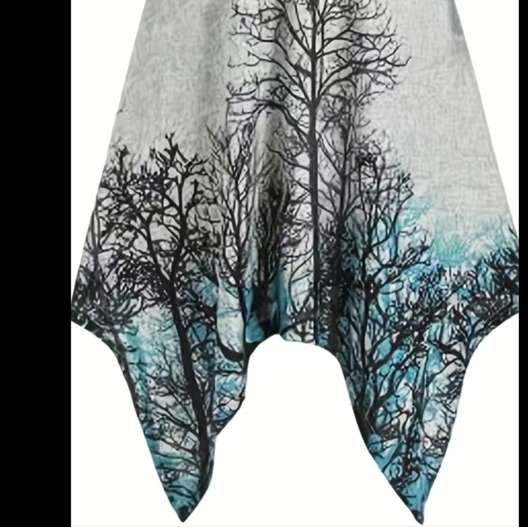 Gothic Graphic Print High Low Hoodie Tree Design Size XXL / 14 Long Butt Cover - Picture 3 of 10